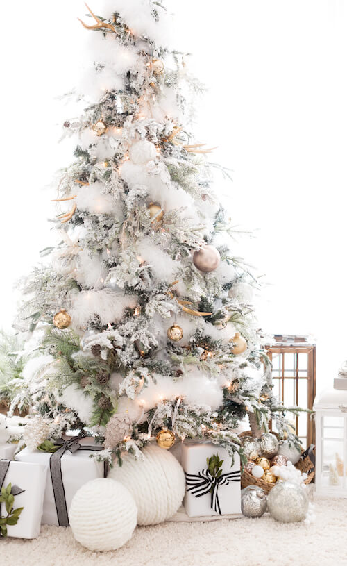 white and gold christmas tree ideas