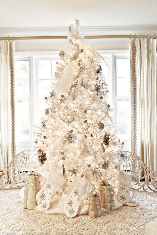 white and gold christmas tree ideas