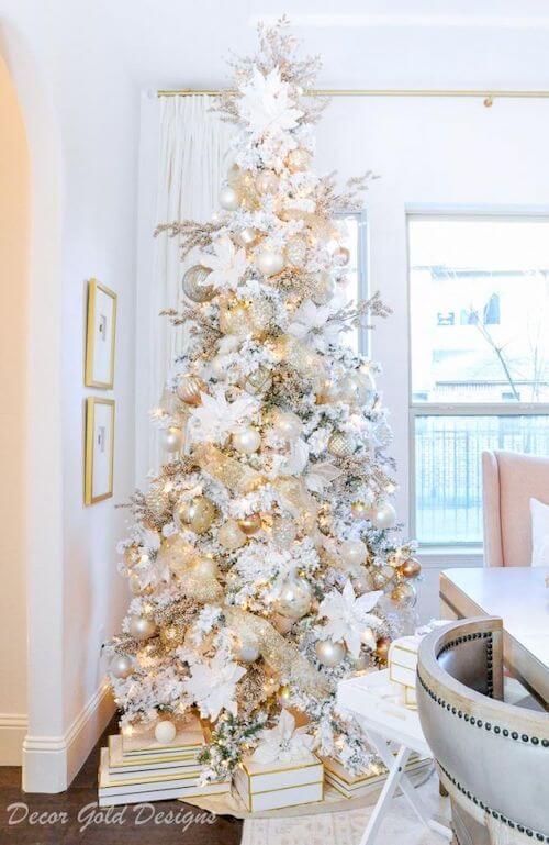 white and gold christmas tree ideas