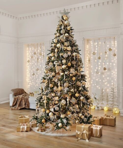 white and gold christmas tree ideas