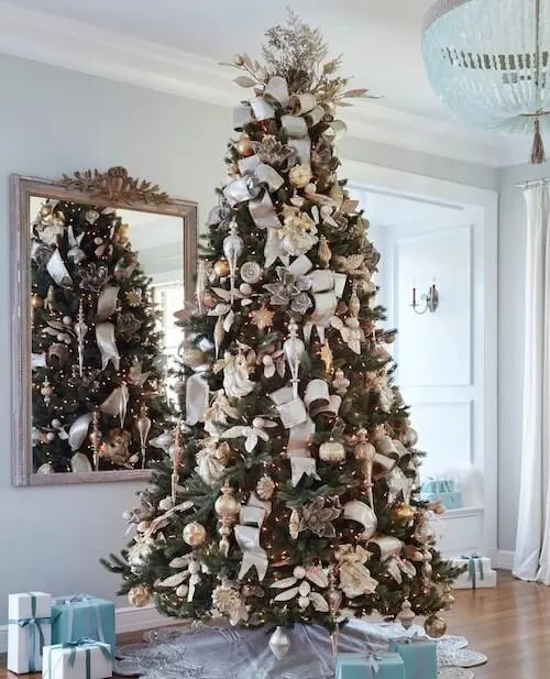 white and gold christmas tree ideas