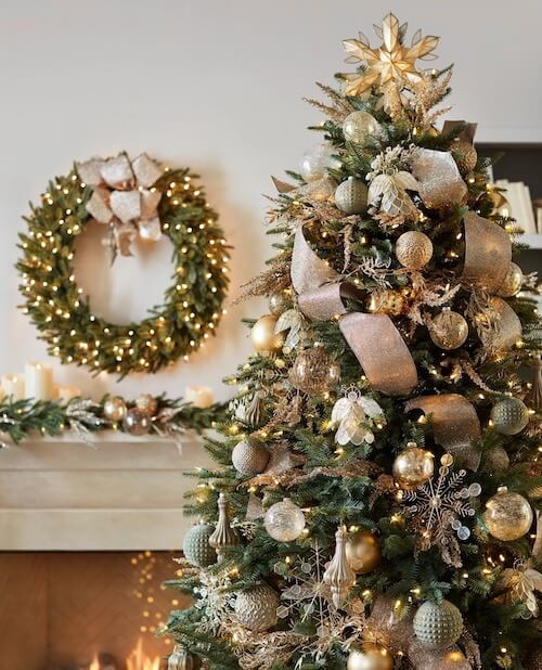 white and gold christmas tree ideas