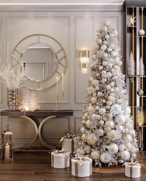 white and gold christmas tree ideas