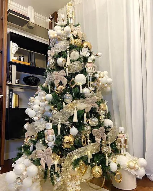 white and gold christmas tree ideas