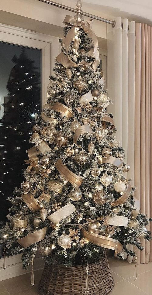 white and gold christmas tree ideas