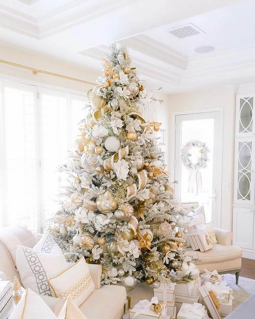 white and gold christmas tree ideas