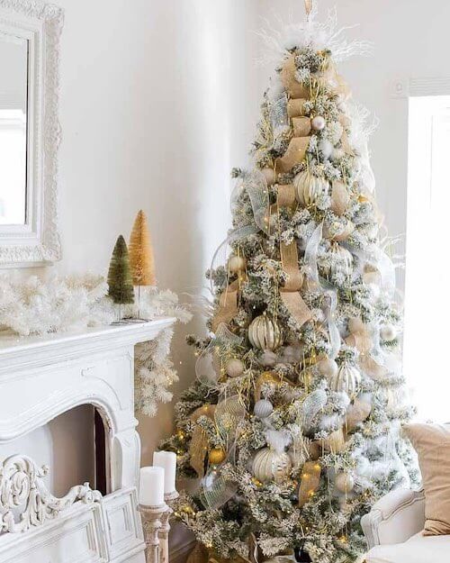 white and gold christmas tree ideas