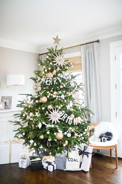 white and gold christmas tree ideas