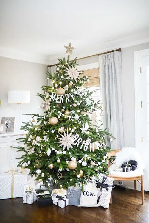 white and gold christmas tree ideas