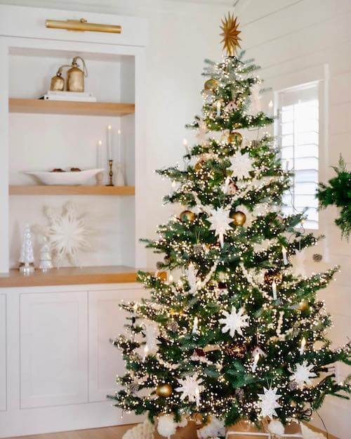 white and gold christmas tree ideas