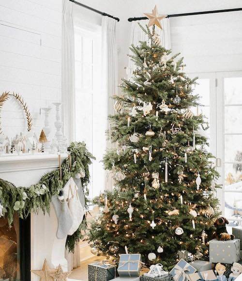 white and gold christmas tree ideas