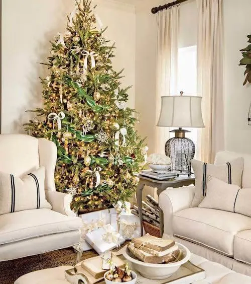 white and gold christmas tree ideas