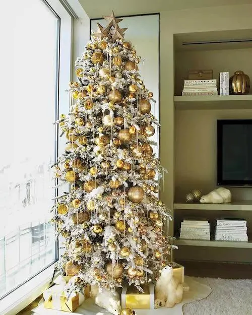 white and gold christmas tree ideas