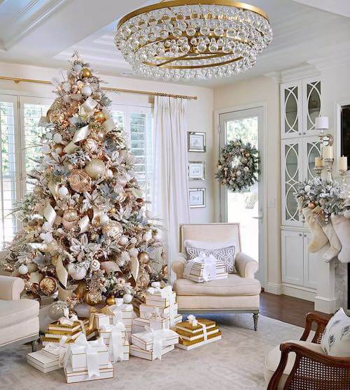 white and gold christmas tree ideas