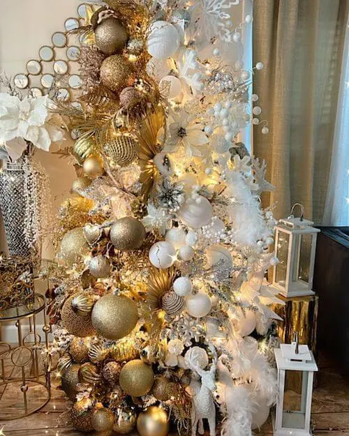 white and gold christmas tree ideas