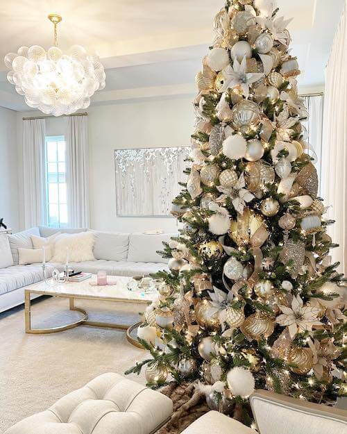 white and gold christmas tree ideas