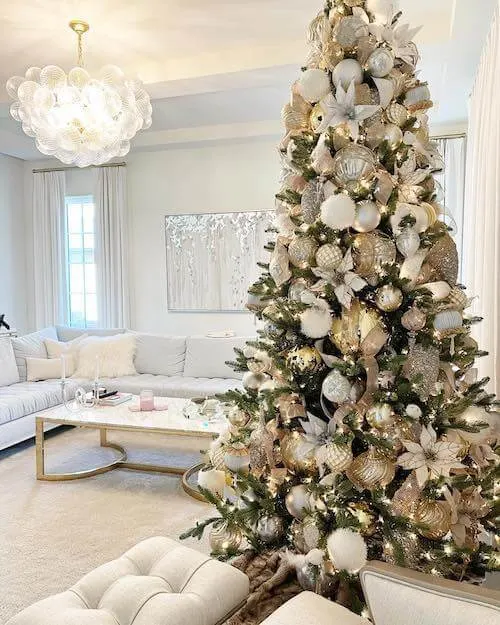 white and gold christmas tree ideas