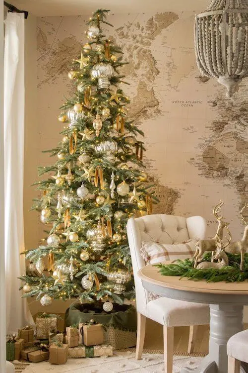 white and gold christmas tree ideas