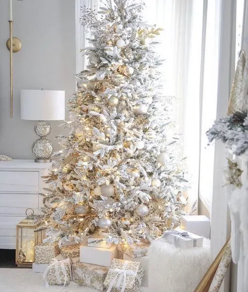 white and gold christmas tree ideas