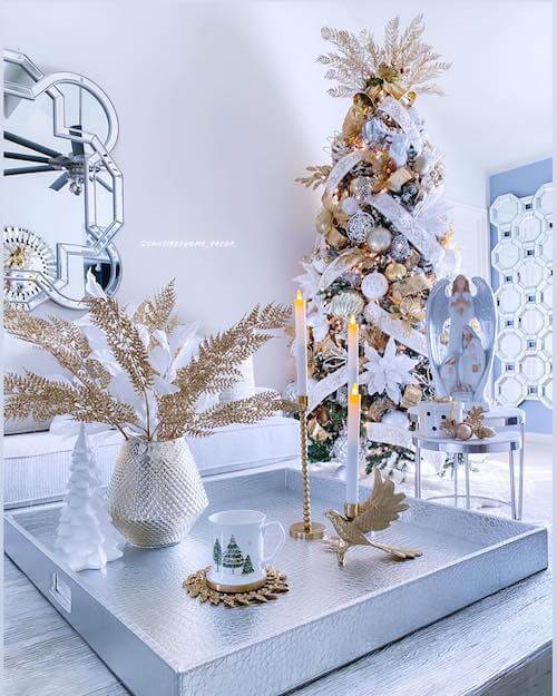 white and gold christmas tree ideas