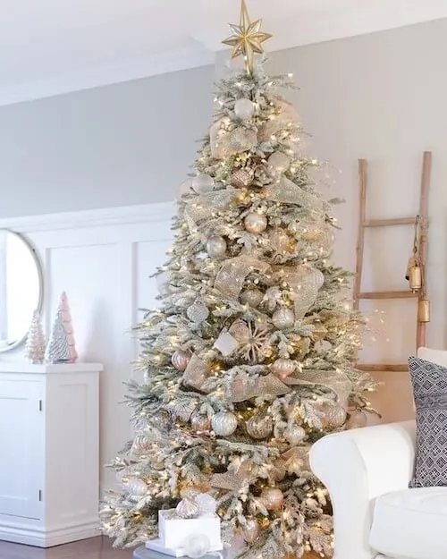 white and gold christmas tree ideas