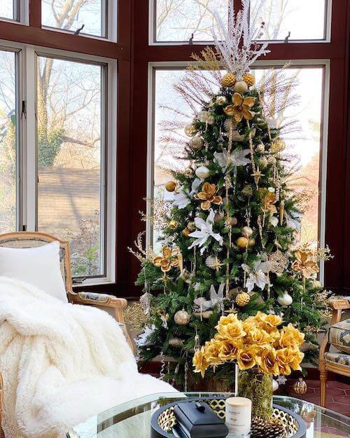 white and gold christmas tree ideas