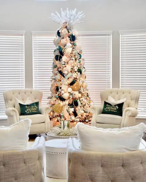 white and gold christmas tree ideas