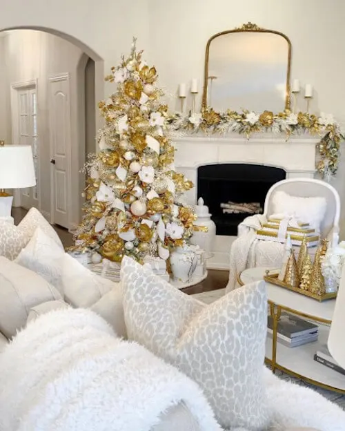 white and gold christmas tree ideas