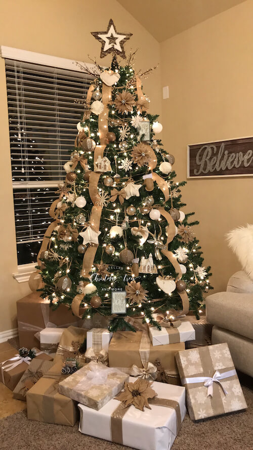 white and gold christmas tree ideas