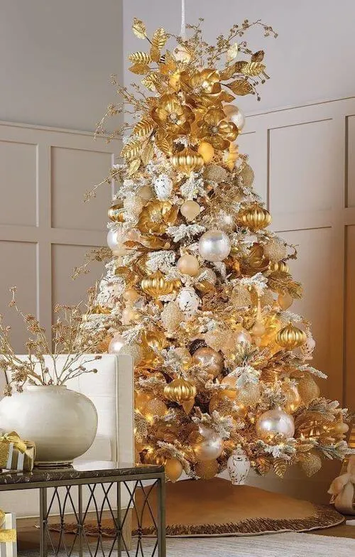 white and gold christmas tree ideas