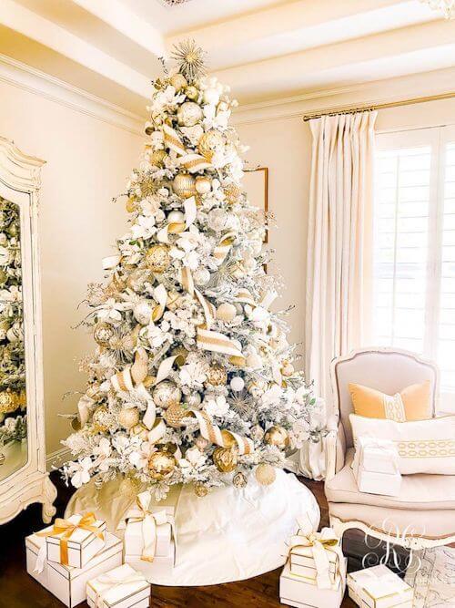 white and gold christmas tree ideas