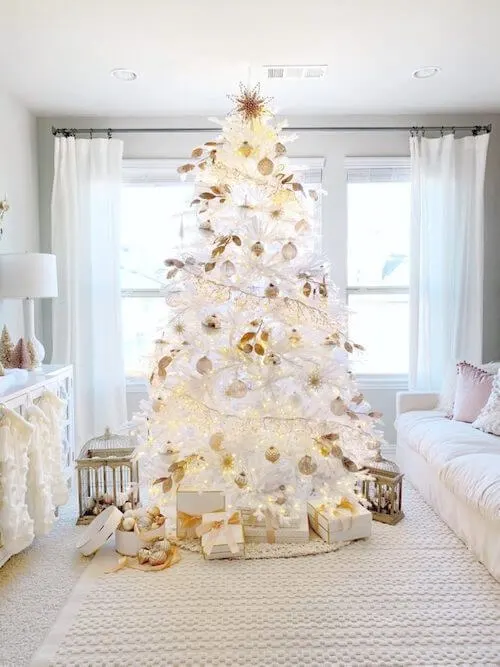 white and gold christmas tree ideas