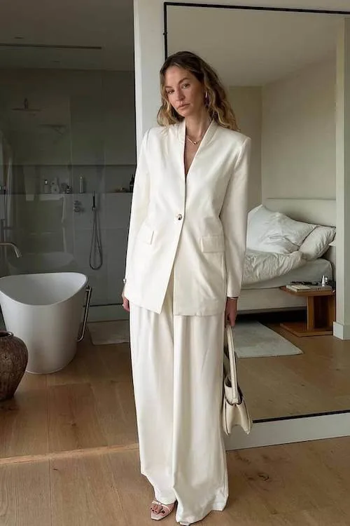 white blazer outfit