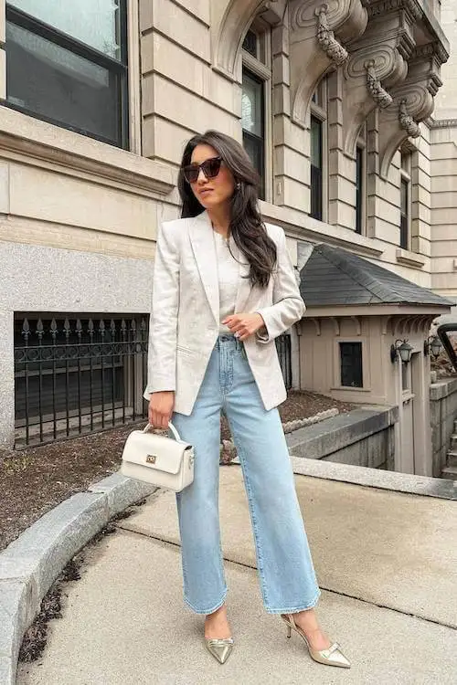 white blazer outfit