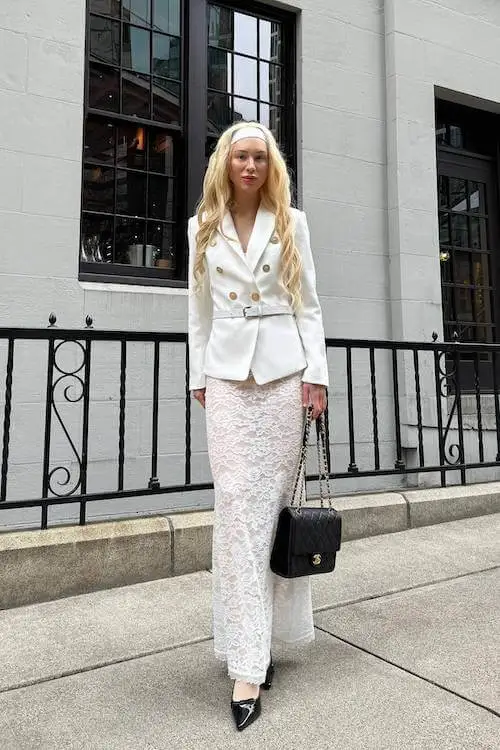 white blazer outfit