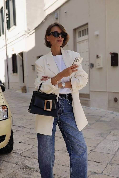white blazer outfit