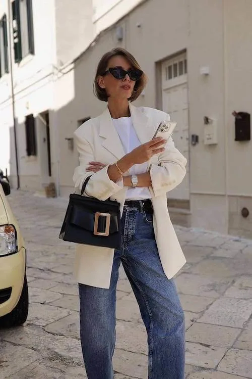 white blazer outfit