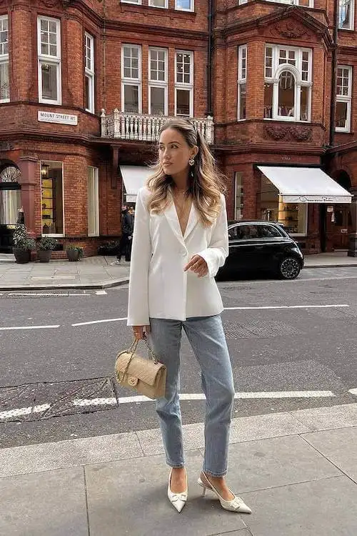 white blazer outfit