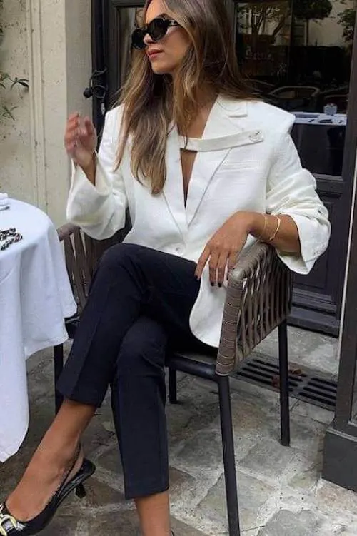 white blazer outfit