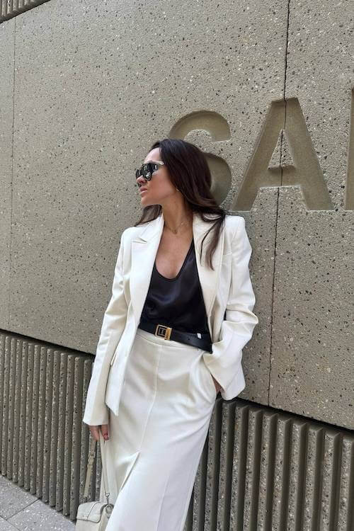 white blazer outfit
