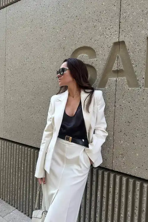 white blazer outfit