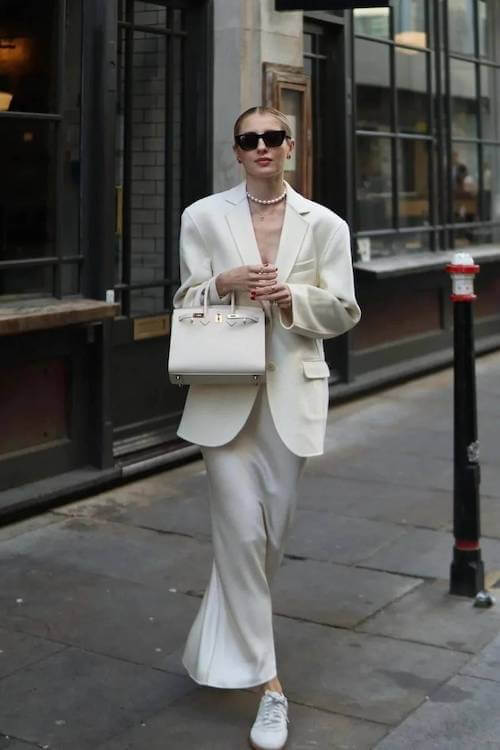 white blazer outfit