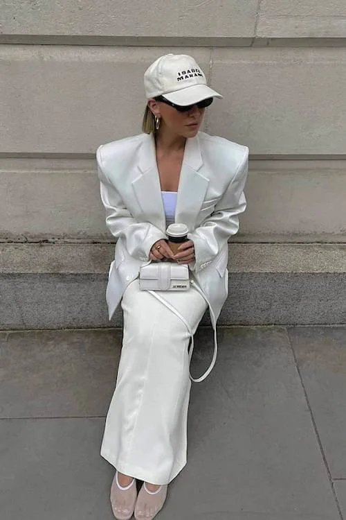 white blazer outfit