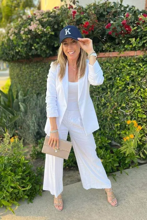 white blazer outfit
