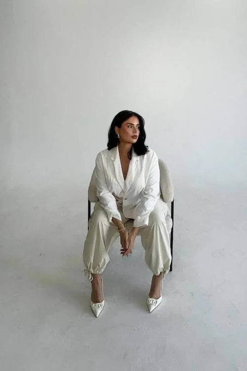 white blazer outfit