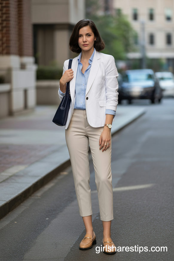 white blazer outfit