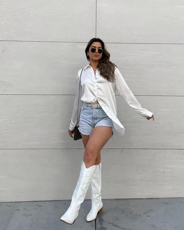 white cowboy boots outfit