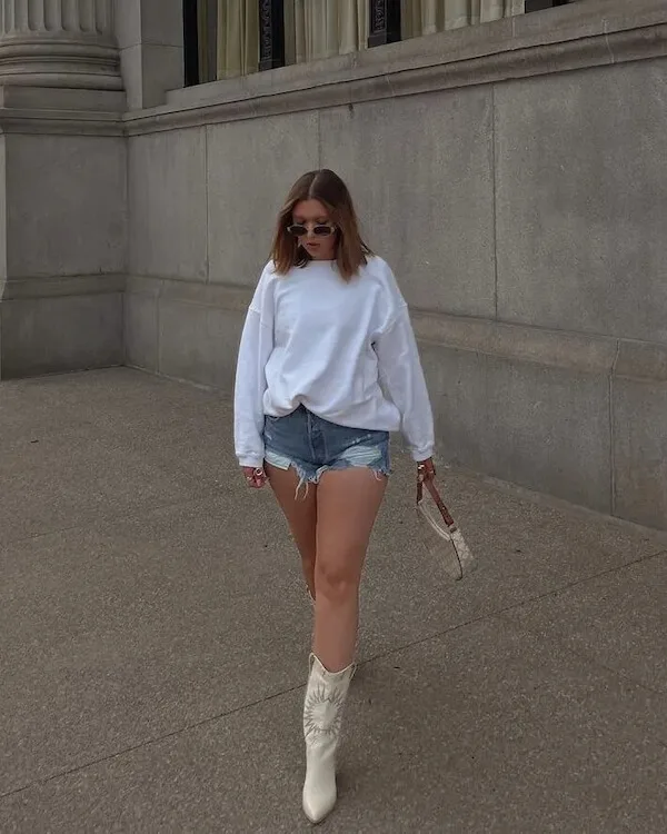 white cowboy boots outfit