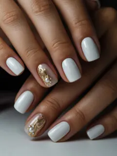 white graduation nails