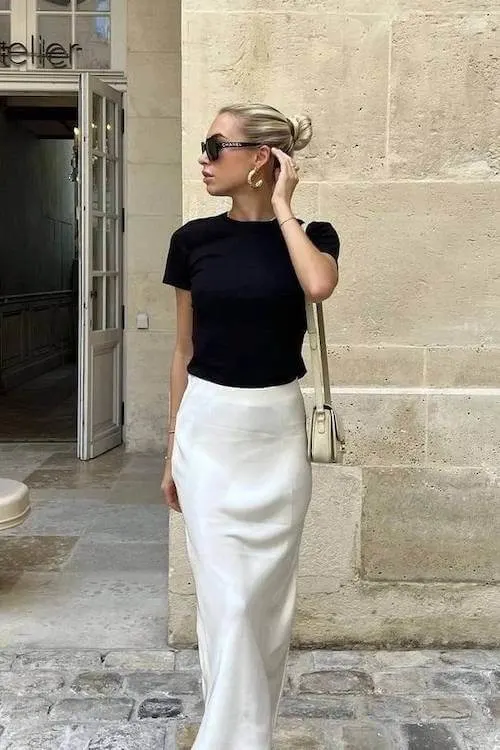 white long skirt outfit
